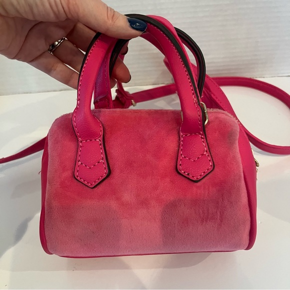 Juicy Couture Mini Pink Velvet Rhinestone Crossbody Bag Y2K Style - Picture 6 of 11